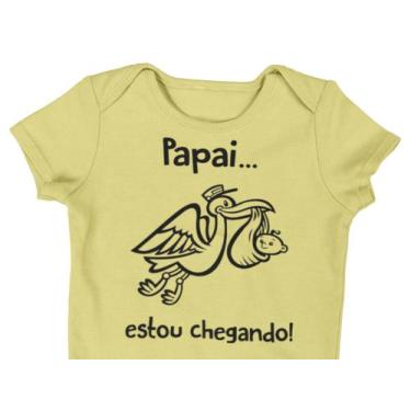 Imagem de Body Bebe Estou Chegando Papai Gravidez Revelação Amarelo Bebê - Del F