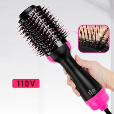 Imagem de Escova De Cabelo E Secador 2 Em 1 Soft  Cor Preto E Rosa - RELET
