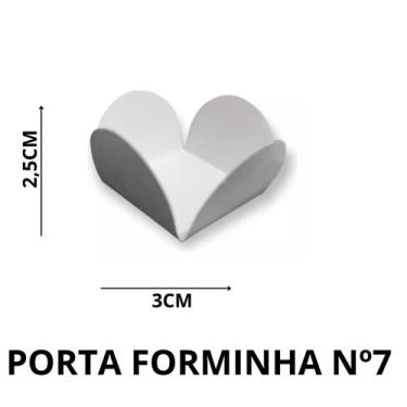 Imagem de Kit 300 Formas 4 Pétalas Branca Média nº7 Doces Brigadeiro - LSC Toys