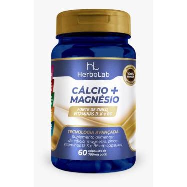 Imagem de Cálcio e Magnésio Em Cápsulas + Vitaminas K, D, B6, Zinco. - HERBOLAB