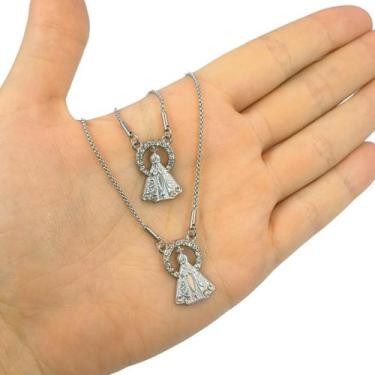 Imagem de Colar Escapulário Nossa Senhora Aparecida Proteção Aço Inox - Balaio d