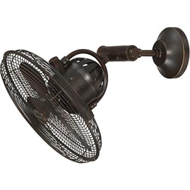 Imagem de Ventilador de parede externo por Craftmade BW414AG3 Bellows IV 40 cm Ventiladores de pátio oscilantes com controle de parede, Bronze envelhecido texturizado