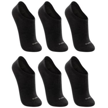 Imagem de Kit 6 Pares de Meias Lupo Invisível Soquete Algodão, Preto,  M ,  Unis