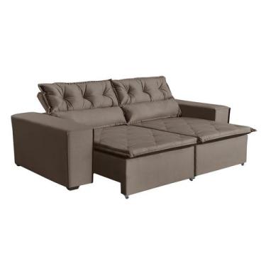 Imagem de Sofá Paraná 2,00 metros Retrátil e Reclinável  Veludo Castor  Sofá na 