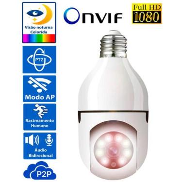 Imagem de Câmera lampada inteligente Wireless infra IP Full HD 2.0 megapixels On