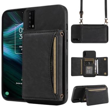 Imagem de Capa de telefone para TCL Stylus 5G 2022 capa carteira com alça de ombro transversal, couro PU, porta-cartão de crédito, bolso fino, suporte para celular, bolsa flip para celular TLC Stylo G5 6,81