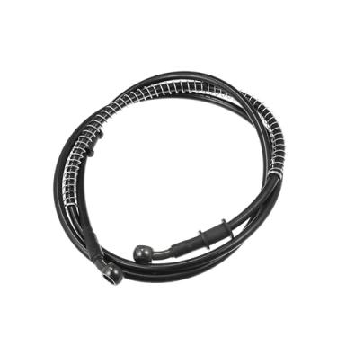 Imagem de Partuto 160 cm 160 cm 10 mm 28 graus motocicleta trançado freio embreagem mangueiras de óleo linha de embreagem acelerador linha de gás tubo de combustível preto para quadriciclo para substituição de