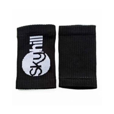 Imagem de Munhequeira Canelada Skyhill Anti Suor exercício funcional Preta Adult