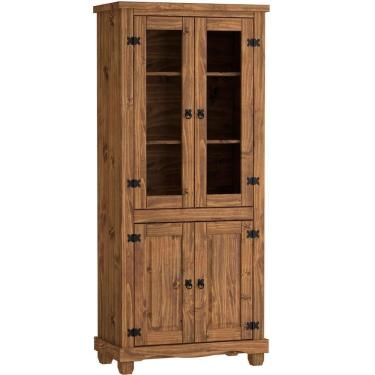 Imagem de Estante Cristaleira 4 Portas Com Vidro E Pés Rustic Line Cera