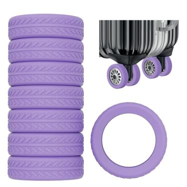 Imagem de AWINNER Pacote com 8 capas de roda de bagagem, capas protetoras de silicone para a maioria das 8 malas de rodas giratórias ou rodízios de cadeira de escritório, duráveis, silenciosas e com absorção de