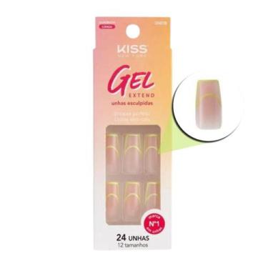 Imagem de Unhas Postiças Kiss Ny Gel Extend Quadrada Com 24un Gn03b - KISS NEW Y