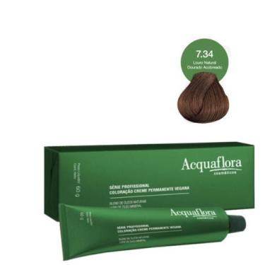 Imagem de Coloração Creme Acquaflora Vegana 7.34 Louro Natural Dourado Acobreado