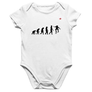 Imagem de Body Bebê Algodão Evolução da Skatista - Foca na Moda, Branco, GG