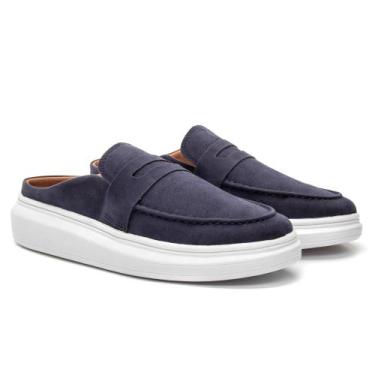 Imagem de Mule Mocassim Sapato Masculino Camurça Sola Anti Derrapante Berlutini 