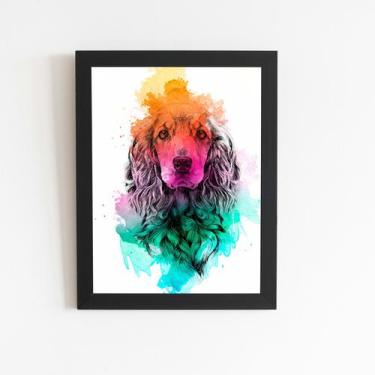 Imagem de Quadro Cachorro Cocker Spaniel Inglês Moldura Preta 60x40cm - PlimShop