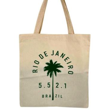 Imagem de Bolsa Ecobag  100% algodão estampa  55 21 (VERDE) - CARIOCA MAIS