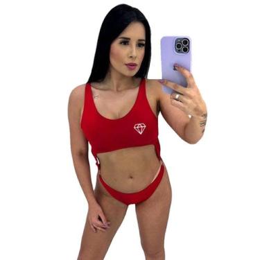 Imagem de Conjunto Maiô Com Bojo Estampa Refletivas + Short - Gringas Model, Ver