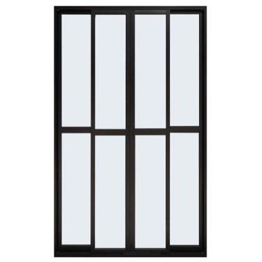 Imagem de Porta de Sacada de Correr de Alumínio Preto 4 Folhas Hale Esquadrias -