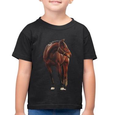 Imagem de Camiseta Algodão Infantil Cavalo Andaluz - Foca na Moda, Preto, 6