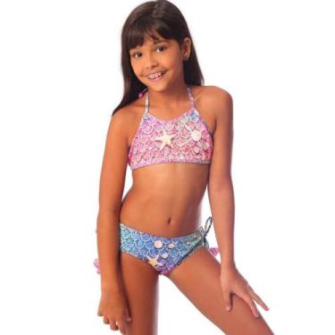 Imagem de Biquíni Infantil Babadinho Sereia Especial Cecí Moda Praia - Ceci Moda