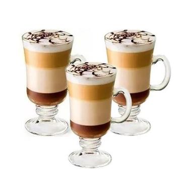 Imagem de Conjunto de Xicaras Para Café Cappuccino  Vidro Irish 120ml 3 Peças - 