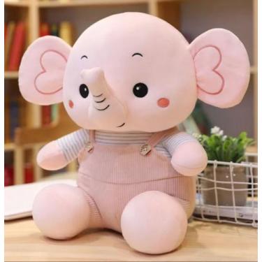 Imagem de Bicho De Pelúcia Elefante Fofinho Divertido Macio 22cm - Toy Home, Ros