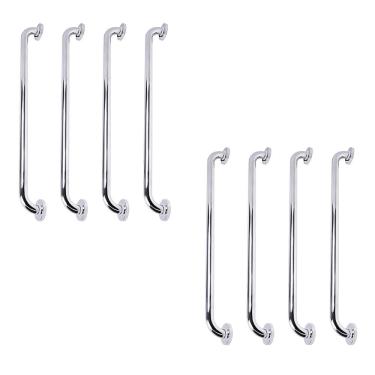 Imagem de Barra de Apoio 70cm Inox Kit 8 Unidades Gestante Idoso Criança Banheiro Box Suporte Escada Corrimao Acessibilidade Segurança Proteçao