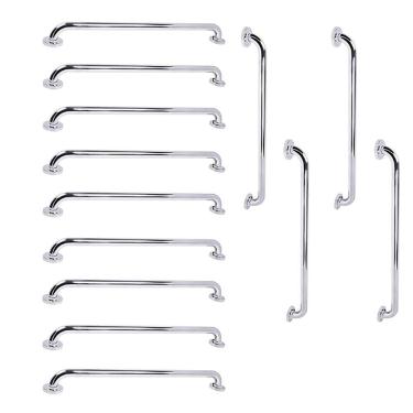 Imagem de Barra de Apoio 70cm Inox Kit 13 Unidades Suporte Cadeirante Idoso Gestante Banheiro Box Corrimao Escada Casa Predio Resistente Seguro