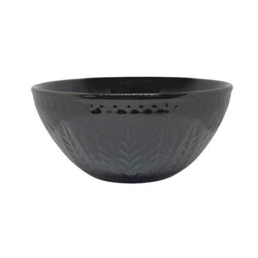 Imagem de Bowl  Relieve 573ml Preto Folhas Corona Yoi