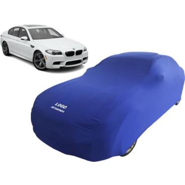 Imagem de Capa Carro Com Logo Bmw F10 Tecido Lycra Anti Riscos - Mz, Azul