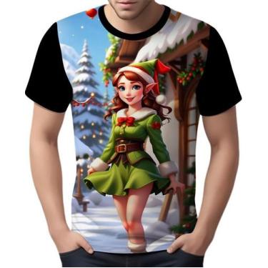 Imagem de Camisa Camiseta Tshirt Natal Festas Elfa Duende Neve HD 2 - Enjoy Shop