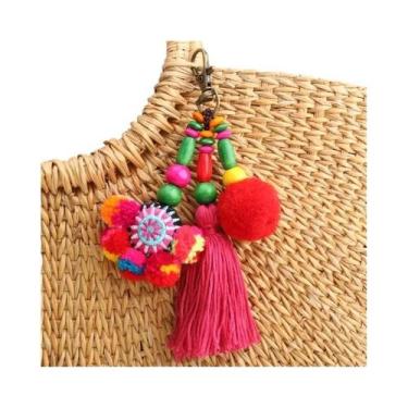 Imagem de Chaveiro Boho com Contas de Madeira e Amuletos Florais, Capítulo 1598