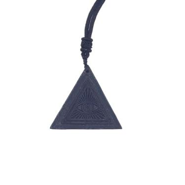 Imagem de Pingente De Shungita Olho De Hórus Triângulo, Colar De Shungita Olho De Deus, Colar Bloqueador