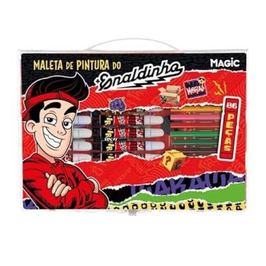 Imagem de KIT Escolar Infantil Maleta Estojo De Pintura - Canetinhas - Aquarela 86 Pçs (86Pç Enaldin)