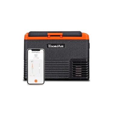Imagem de Dreiha Geladeira portátil com compressor, congelador elétrico, refrigeração de -20ºC a 20ºC, controle APP, CBX30 para carros, caminhões, camping 12/24V (30 L, preto/laranja)
