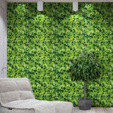 Imagem de mwpqbd Papel de parede de planta verde descasque e cole fundo floral mural parede quarto sala de estar papel de parede PVC 45 x 599 cm (verde grama)