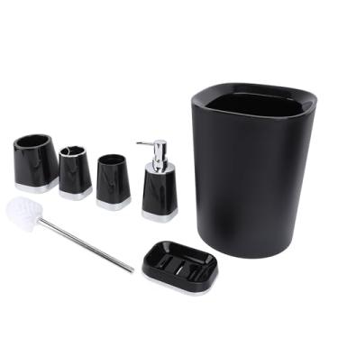 Imagem de Conjunto de Acessórios de Banheiro, Materiais PP Premium, Design Minimalista Moderno, Conjunto Essencial de 6 Peças, Fácil de Limpar, para Casa