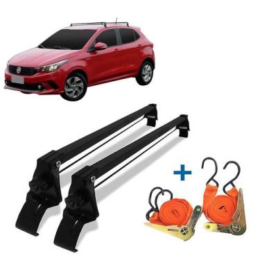 Imagem de Rack Teto Fiat Argo 17-20 + Cintas Catraca 45kg Preto - Vhip