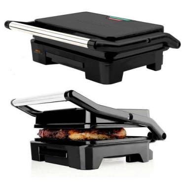 Imagem de Grill Sanduicheira Mallory ChefPro 900W Black Inox Antiaderente Com Co