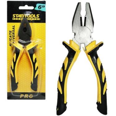 Imagem de Alicate Universal 6'' Pro Startools Cabo Emborrachado Preto Amarelo