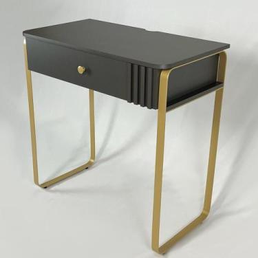 Imagem de Penteadeira Lena- Uma gaveta com pés metálico dourado  - Casa Heva