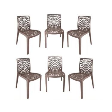 Imagem de Kit 6 Cadeira Gruvyer Fendi Sala de jantar Restaurantes  - ECOMHOME