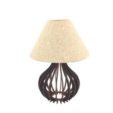 Imagem de Abajur Decorativo De Mesa Com Cúpula Em Tecido Linho - babykidsstoresh