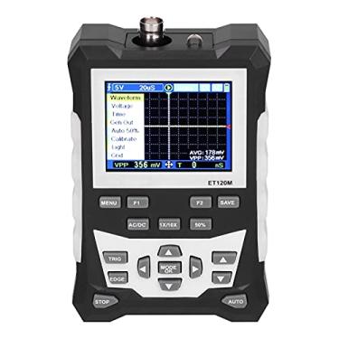 Imagem de ET120M Osciloscópio de Mão 120MHz Simulação Digital Colorida, 500msps Sampling Material ABS, 4 Sinais de Velocidade Saída para Medição de Energia, 8 Horas de Espera de Tempo