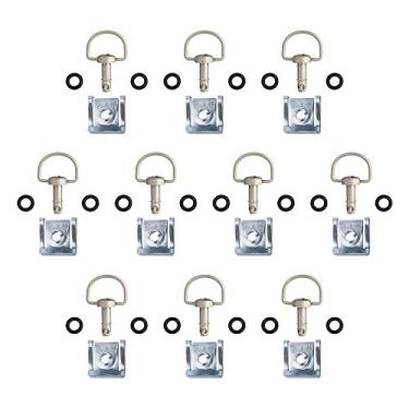 Imagem de Fixadores de corrida de otorcida MOTO4U de liberação rápida D-Ring Race Fixers tipo C 14 mm Matt Sliver (pacote com 10)