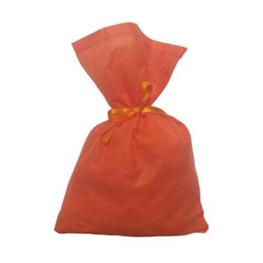 Imagem de 30 Saquinhos Sacolinhas 15x23 Tnt Laranja Com Fita Laranja - Upontocom