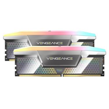 Imagem de CORSAIR Memória de computador desktop Vengeance RGB DDR5 CUDIMM 48GB (2x24GB) 8000MHz CL38 1,4V Intel XMP - Prata (CMHC48GX5M2X8000C38)