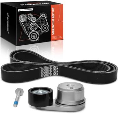Imagem de A-Premium Kit de transmissão de correia serpentina do motor compatível com International Harvester 9200 SBA 1995, 9300 1990-1995, 9400 1990-1994, com embreagem de ventilador Kysor - 10,3L