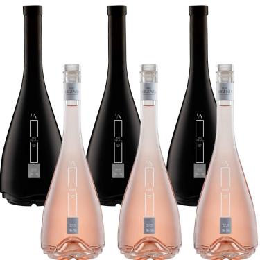 Imagem de Kit Misto 6 Vinho Seco Rosé Audrey E  Vinho Seco Tinto Red Audrey L.A. Luiz Argenta Jovem  750 Ml