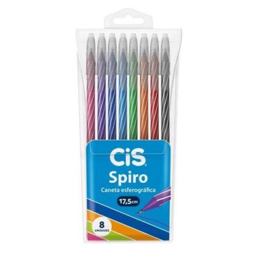 Imagem de Caneta Esferográfica Cis Spiro 0.7mm Sortida Estojo C/8 Unidades
